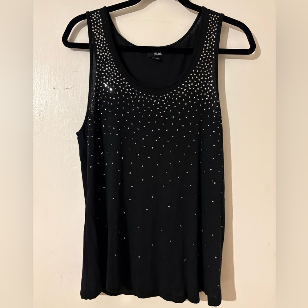 a.n.a Black Tank Top with Silver Accents